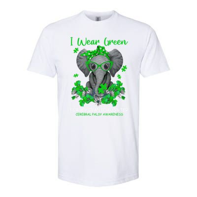 I Wear Green For My Granddaughter Cerebral Palsy Awareness Gift Softstyle CVC T-Shirt