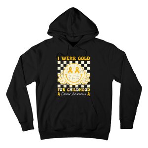 I Wear Gold For Childhood Cancer Awareness Smile Face Hoodie