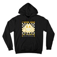 I Wear Gold For Childhood Cancer Awareness Smile Face Hoodie