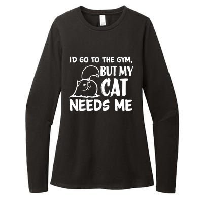 I Would Go To The Gym But My Cat Needs Me Cat Womens CVC Long Sleeve Shirt