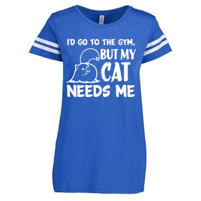 I Would Go To The Gym But My Cat Needs Me Cat Enza Ladies Jersey Football T-Shirt