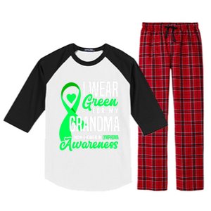 I Wear Green For My Grandma Nonmeaningful Gifthodgkin Lymphoma Awareness Cute Gi Raglan Sleeve Pajama Set