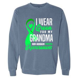 I Wear Green For My Grandma Nonmeaningful Gifthodgkin Lymphoma Awareness Cute Gi Garment-Dyed Sweatshirt