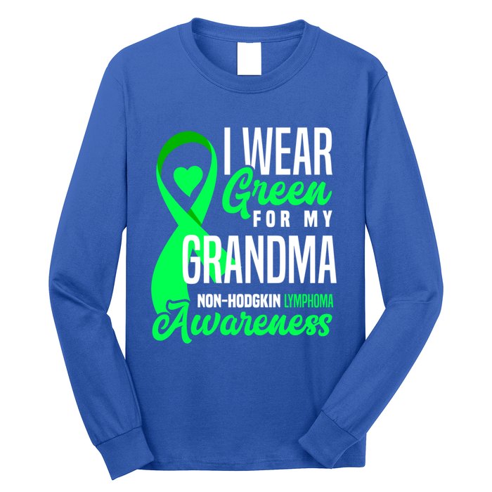 I Wear Green For My Grandma Nonmeaningful Gifthodgkin Lymphoma Awareness Cute Gi Long Sleeve Shirt