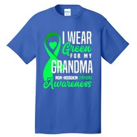 I Wear Green For My Grandma Nonmeaningful Gifthodgkin Lymphoma Awareness Cute Gi Tall T-Shirt