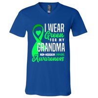 I Wear Green For My Grandma Nonmeaningful Gifthodgkin Lymphoma Awareness Cute Gi V-Neck T-Shirt