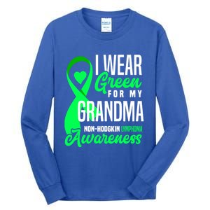 I Wear Green For My Grandma Nonmeaningful Gifthodgkin Lymphoma Awareness Cute Gi Tall Long Sleeve T-Shirt