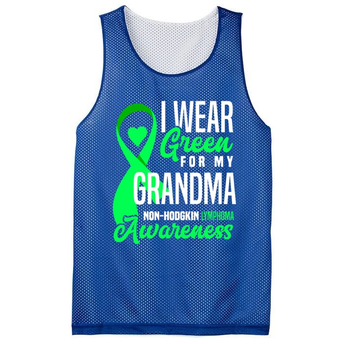 I Wear Green For My Grandma Nonmeaningful Gifthodgkin Lymphoma Awareness Cute Gi Mesh Reversible Basketball Jersey Tank