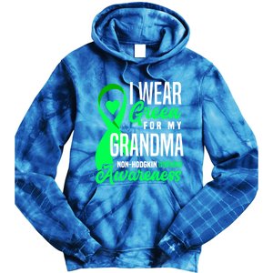 I Wear Green For My Grandma Nonmeaningful Gifthodgkin Lymphoma Awareness Cute Gi Tie Dye Hoodie