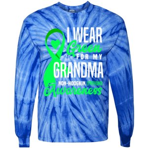 I Wear Green For My Grandma Nonmeaningful Gifthodgkin Lymphoma Awareness Cute Gi Tie-Dye Long Sleeve Shirt