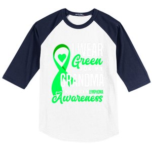 I Wear Green For My Grandma Nonmeaningful Gifthodgkin Lymphoma Awareness Cute Gi Baseball Sleeve Shirt