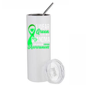 I Wear Green For My Grandma Nonmeaningful Gifthodgkin Lymphoma Awareness Cute Gi Stainless Steel Tumbler