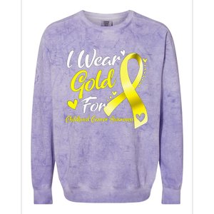 I Wear Gold For Childhood Cancer Awareness Colorblast Crewneck Sweatshirt