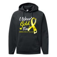 I Wear Gold For Childhood Cancer Awareness Performance Fleece Hoodie