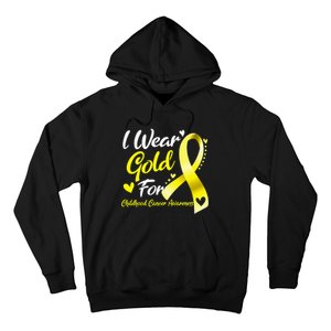 I Wear Gold For Childhood Cancer Awareness Hoodie