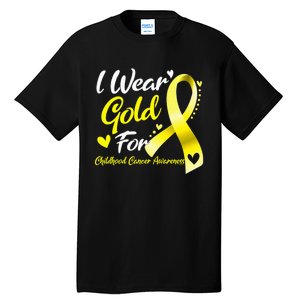 I Wear Gold For Childhood Cancer Awareness Tall T-Shirt