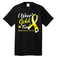 I Wear Gold For Childhood Cancer Awareness Tall T-Shirt