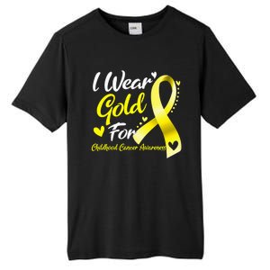 I Wear Gold For Childhood Cancer Awareness Tall Fusion ChromaSoft Performance T-Shirt