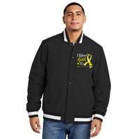 I Wear Gold For Childhood Cancer Awareness Insulated Varsity Jacket