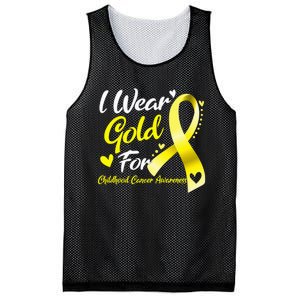 I Wear Gold For Childhood Cancer Awareness Mesh Reversible Basketball Jersey Tank