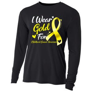 I Wear Gold For Childhood Cancer Awareness Cooling Performance Long Sleeve Crew