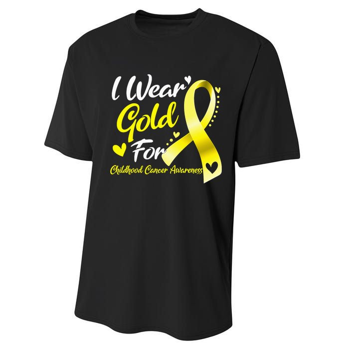 I Wear Gold For Childhood Cancer Awareness Performance Sprint T-Shirt