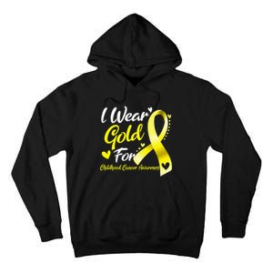 I Wear Gold For Childhood Cancer Awareness Tall Hoodie