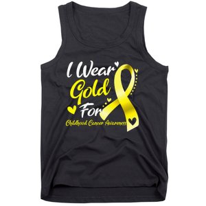 I Wear Gold For Childhood Cancer Awareness Tank Top