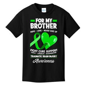 I Wear Green For My Brother TBI Brain Injury Awareness Kids T-Shirt