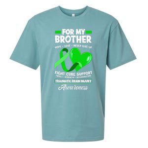 I Wear Green For My Brother TBI Brain Injury Awareness Sueded Cloud Jersey T-Shirt