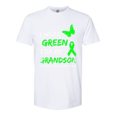 I Wear Green For My Grandson Cerebral Palsy Ribbon Gift Softstyle® CVC T-Shirt