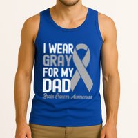 I Wear Gray For My Dad Brain Cancer Awareness Gift Tank Top