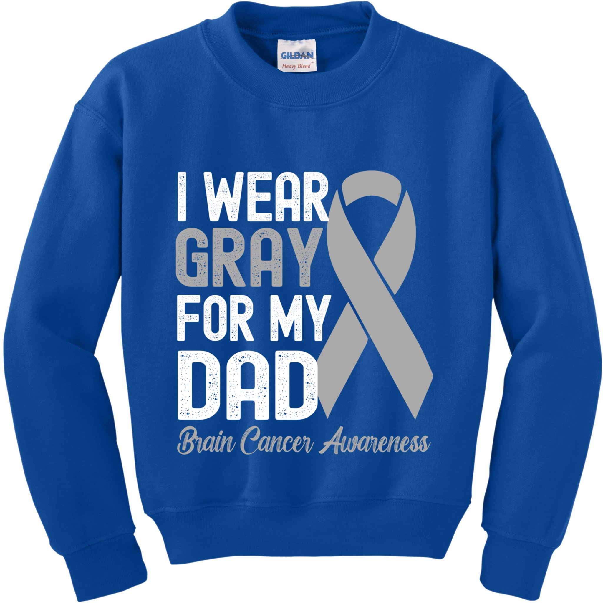 I Wear Gray For My Dad Brain Cancer Awareness Gift Kids Sweatshirt