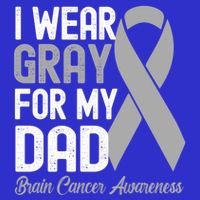 I Wear Gray For My Dad Brain Cancer Awareness Gift Kids T-Shirt