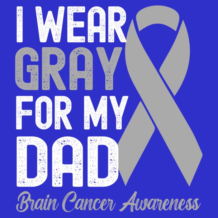 I Wear Gray For My Dad Brain Cancer Awareness Gift Kids T-Shirt