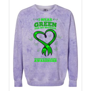 I Wear Green For My Brother Traumatic Brain Injury Awareness Colorblast Crewneck Sweatshirt