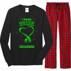 I Wear Green For My Brother Traumatic Brain Injury Awareness Long Sleeve Pajama Set