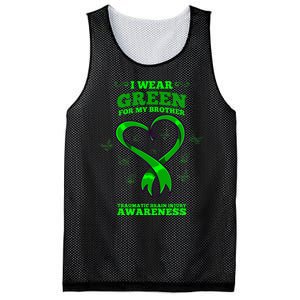 I Wear Green For My Brother Traumatic Brain Injury Awareness Mesh Reversible Basketball Jersey Tank