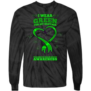 I Wear Green For My Brother Traumatic Brain Injury Awareness Tie-Dye Long Sleeve Shirt