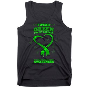 I Wear Green For My Brother Traumatic Brain Injury Awareness Tank Top