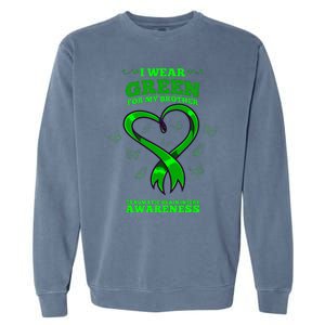 I Wear Green For My Brother Traumatic Brain Injury Awareness Garment-Dyed Sweatshirt