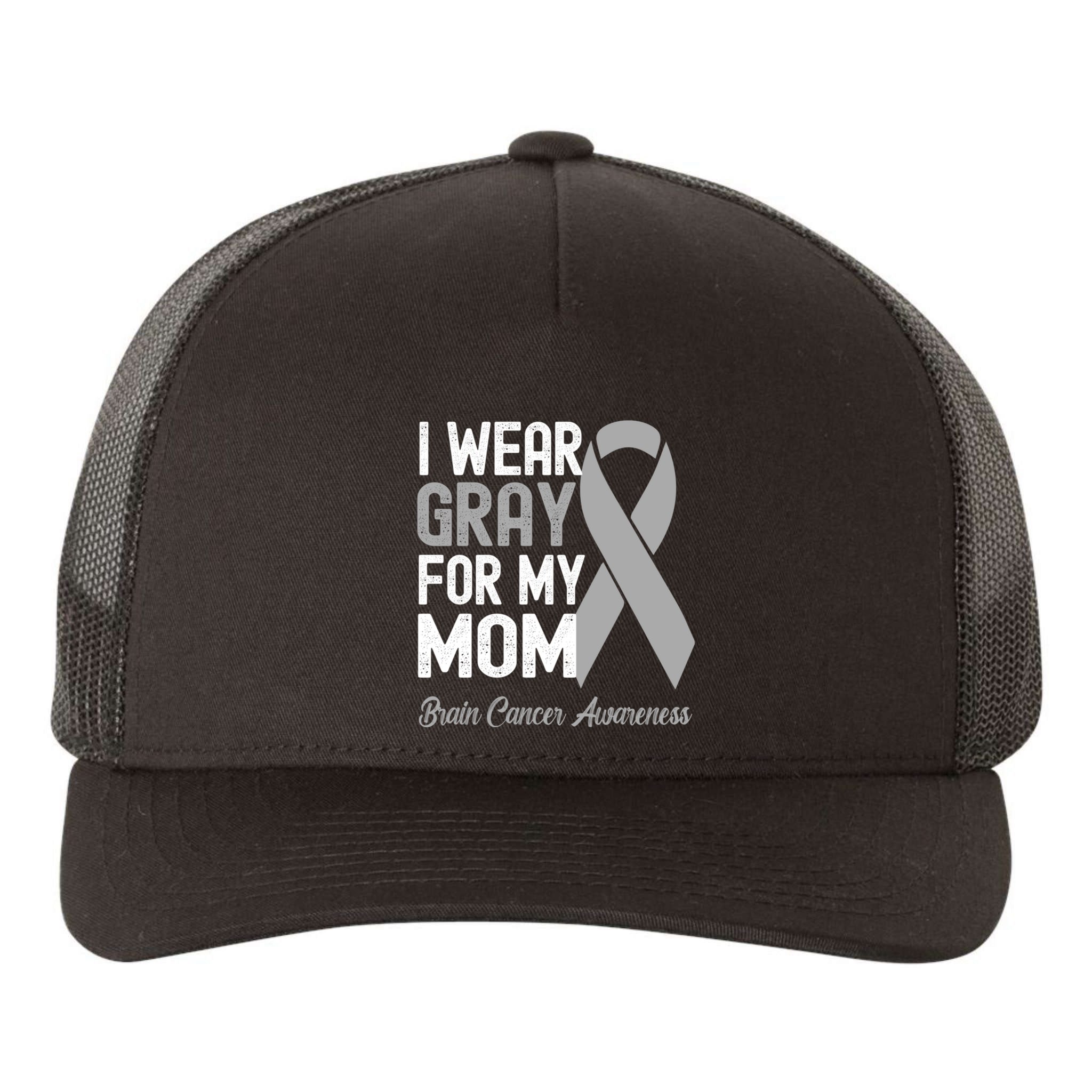 I Wear Gray For My Mom Brain Cancer Awareness Cool Gift Yupoong Adult 5-Panel Trucker Hat