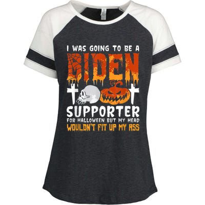 I Was Going To Be A Biden Supporter For Halloween Enza Ladies Jersey Colorblock Tee