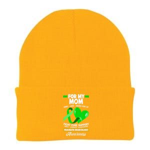 I Wear Green For My Mom Mother TBI Brain Injury Awareness Knit Cap Winter Beanie