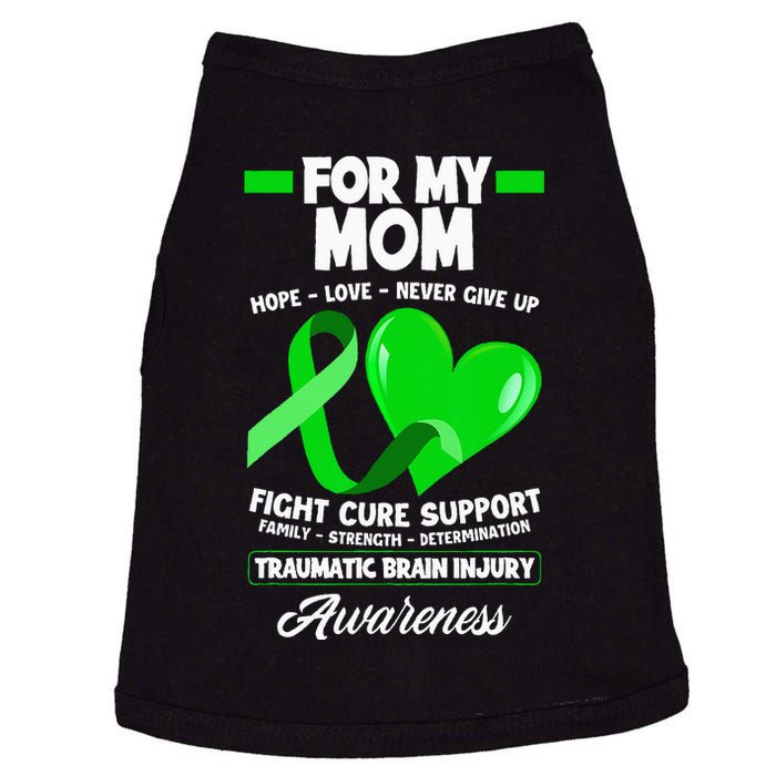 I Wear Green For My Mom Mother TBI Brain Injury Awareness Doggie Tank