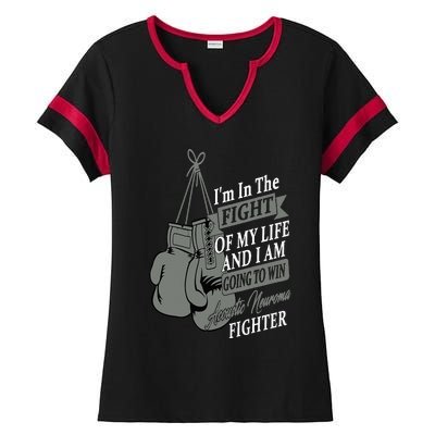 I Wear Gray For Acoustic Neuroma Awareness Warrior Ladies Halftime Notch Neck Tee