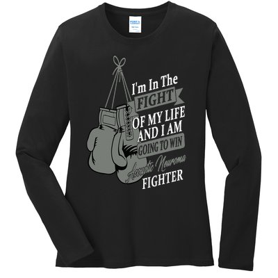 I Wear Gray For Acoustic Neuroma Awareness Warrior Ladies Long Sleeve Shirt