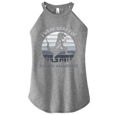 I Wear Gray For Asthma Awareness Trex Retro Sunset Women’s Perfect Tri Rocker Tank