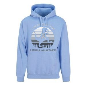 I Wear Gray For Asthma Awareness Trex Retro Sunset Unisex Surf Hoodie