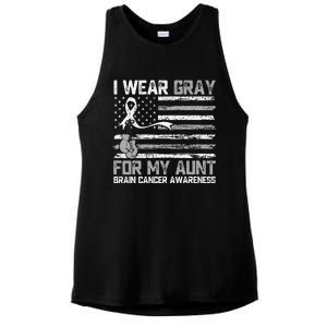 I Wear Gray For My Aunt Brain Cancer Awareness Month Ladies PosiCharge Tri-Blend Wicking Tank